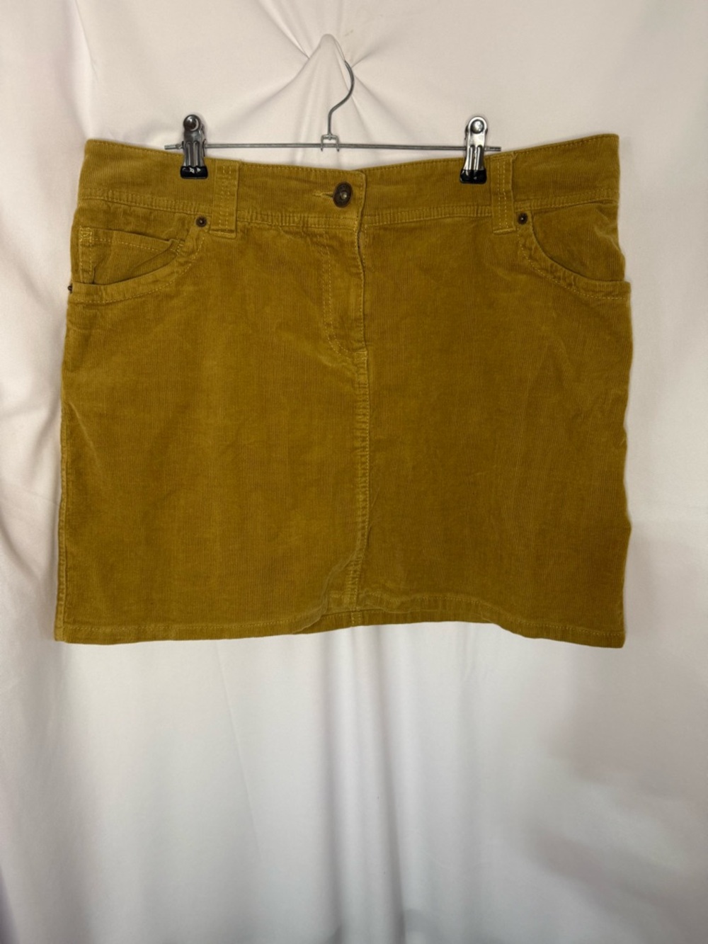 Tommy Hilfiger Mustard Yellow Corduroy Mini Skirt